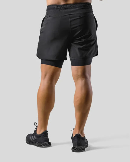 2024 Summer LYFT new Men's Athleisure shorts Double fake two basketball Fitness sweat drying shorts