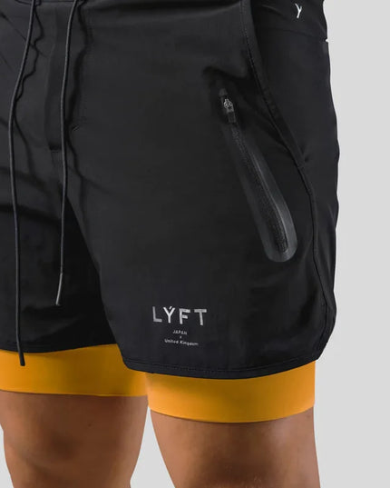 2024 Summer LYFT new Men's Athleisure shorts Double fake two basketball Fitness sweat drying shorts