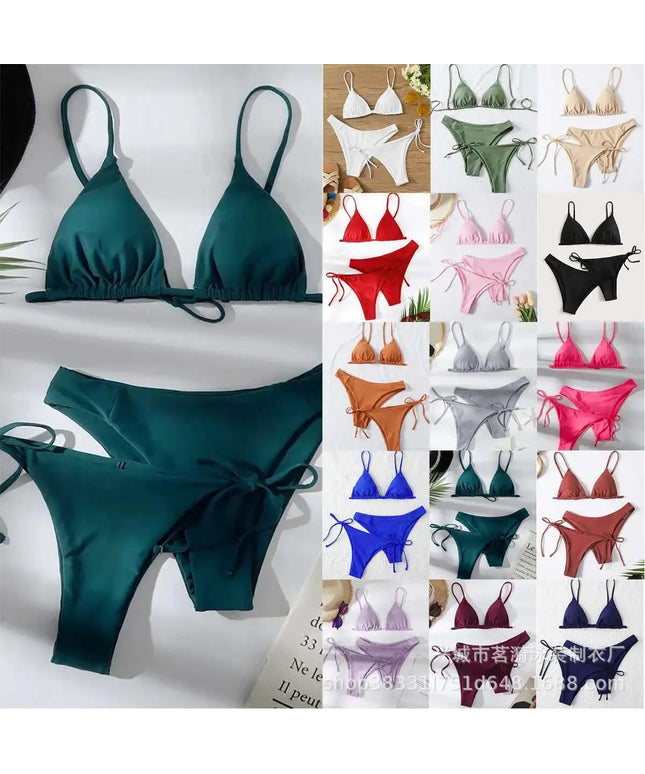 Maillot de bain brésilien pour femme, ensemble bikini sexy, soutien-gorge push-up rembourré