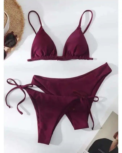 Maillot de bain brésilien pour femme, ensemble bikini sexy, soutien-gorge push-up rembourré