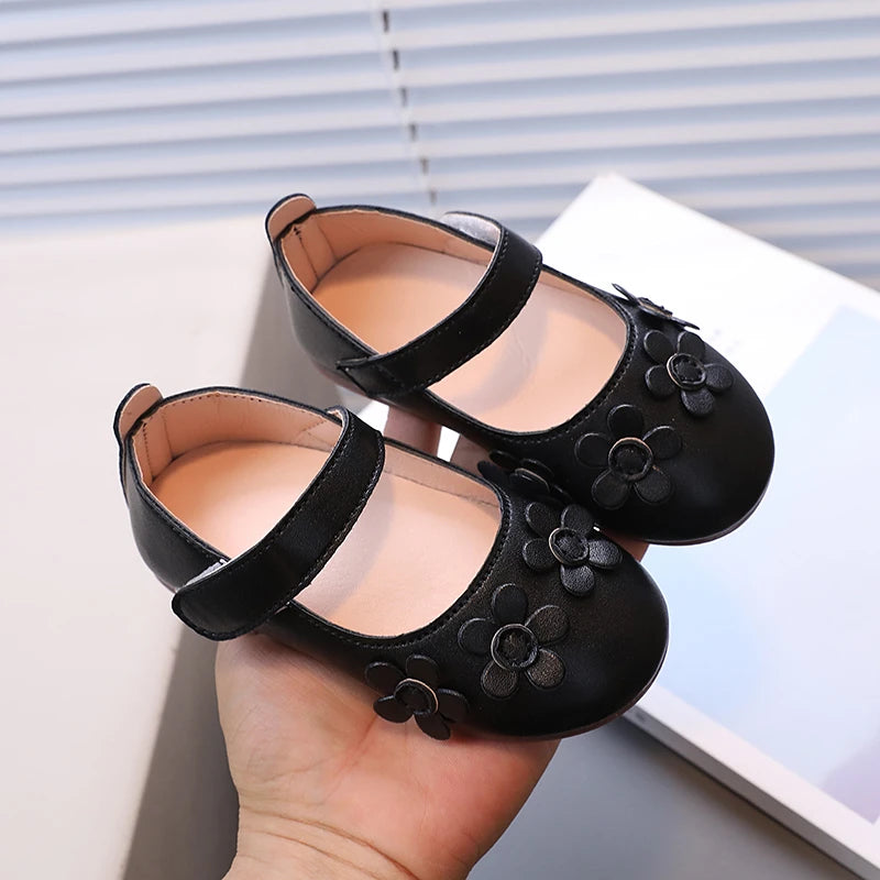 Chaussures Mary Jane pour fille, motif floral, trois couleurs, légères et élégantes, chaussures de princesse pour enfants, peu profondes, faciles à assortir, chics et plates, tailles 21 à 30