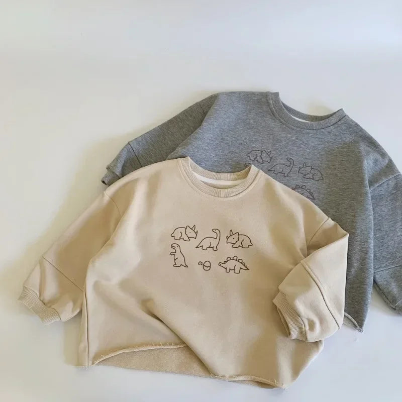 Sweats pour enfants Automne Hiver Dinosaure Pulls à manches longues pour garçons filles