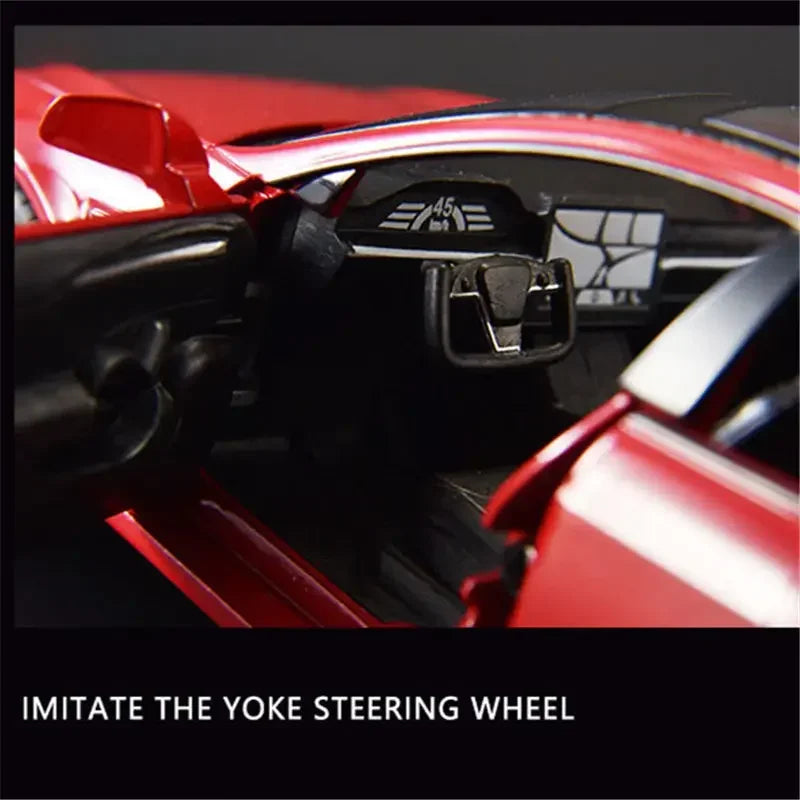 Modèle de voiture Tesla en alliage moulé sous pression, échelle 1:24, jouet en métal, collection de simulation, son et lumière, jouet pour enfants, cadeau