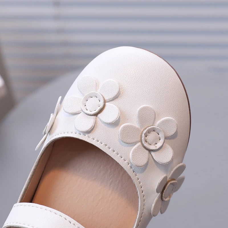 Chaussures Mary Jane pour fille, motif floral, trois couleurs, légères et élégantes, chaussures de princesse pour enfants, peu profondes, faciles à assortir, chics et plates, tailles 21 à 30