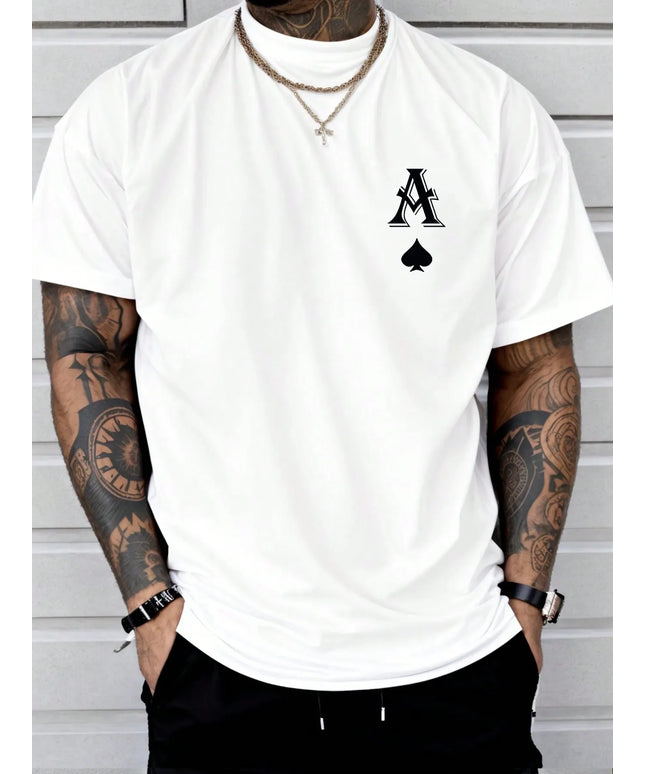 Artistic Letter A Peach Heart Printed Mens T Shirts Summer Cotton T-Shirt Casual O-Neck Clothes Hip Hop Oversized Short Sleeve