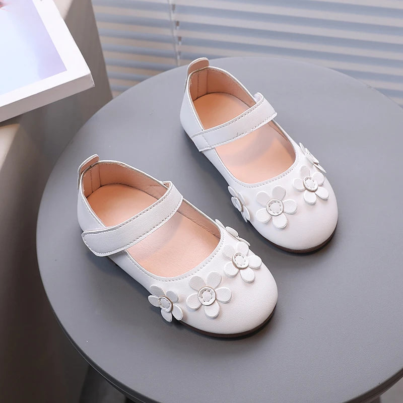 Chaussures Mary Jane pour fille, motif floral, trois couleurs, légères et élégantes, chaussures de princesse pour enfants, peu profondes, faciles à assortir, chics et plates, tailles 21 à 30