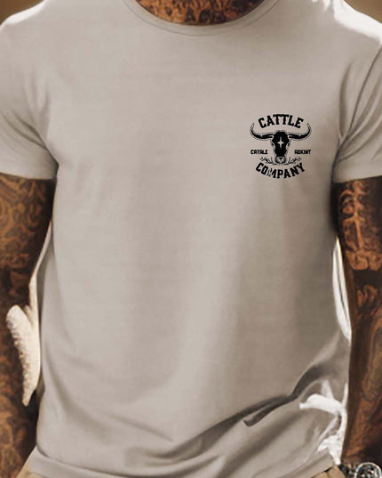 T-shirts à manches courtes imprimés bétail pour homme