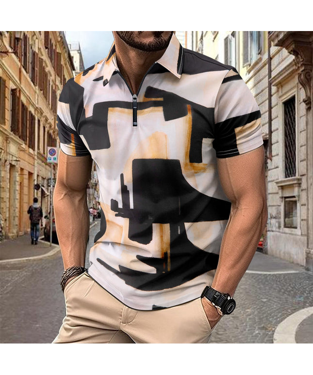 Chemise à manches courtes pour homme avec impression numérique 3D