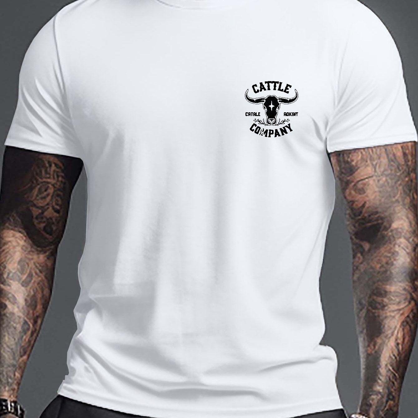 T-shirts à manches courtes imprimés bétail pour homme