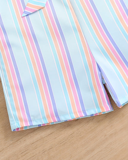 Combinaison rayée sans manches pour fille