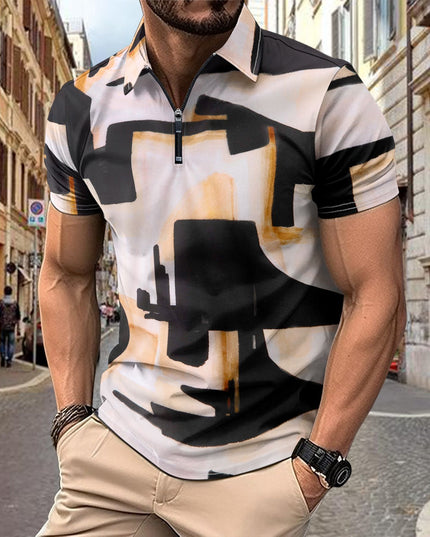 Chemise à manches courtes pour homme avec impression numérique 3D