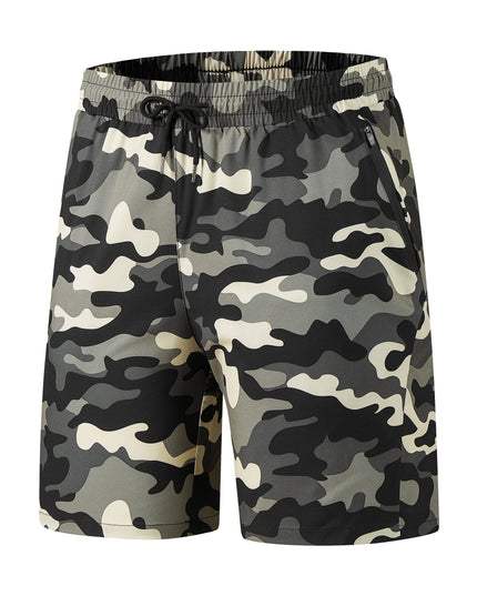 Short de sport performant pour homme - Tissu extensible à séchage rapide, poches zippées sécurisées, cordon de serrage ajustable