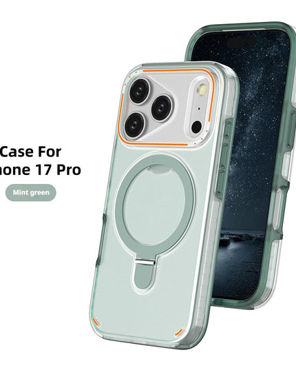 Étui de téléphone magnétique mat avec support rotatif à 360° pour iPhone 17 Pro et 17 Max Plus - protection antichoc