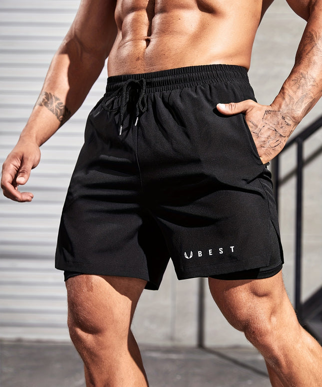 Short de sport double couche pour homme